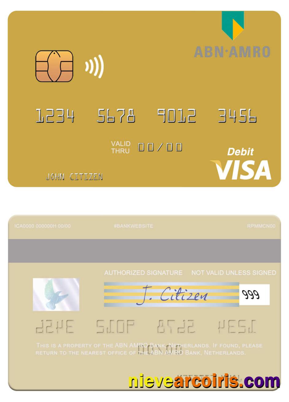 Netherlands ABN AMRO Bank visa debit card